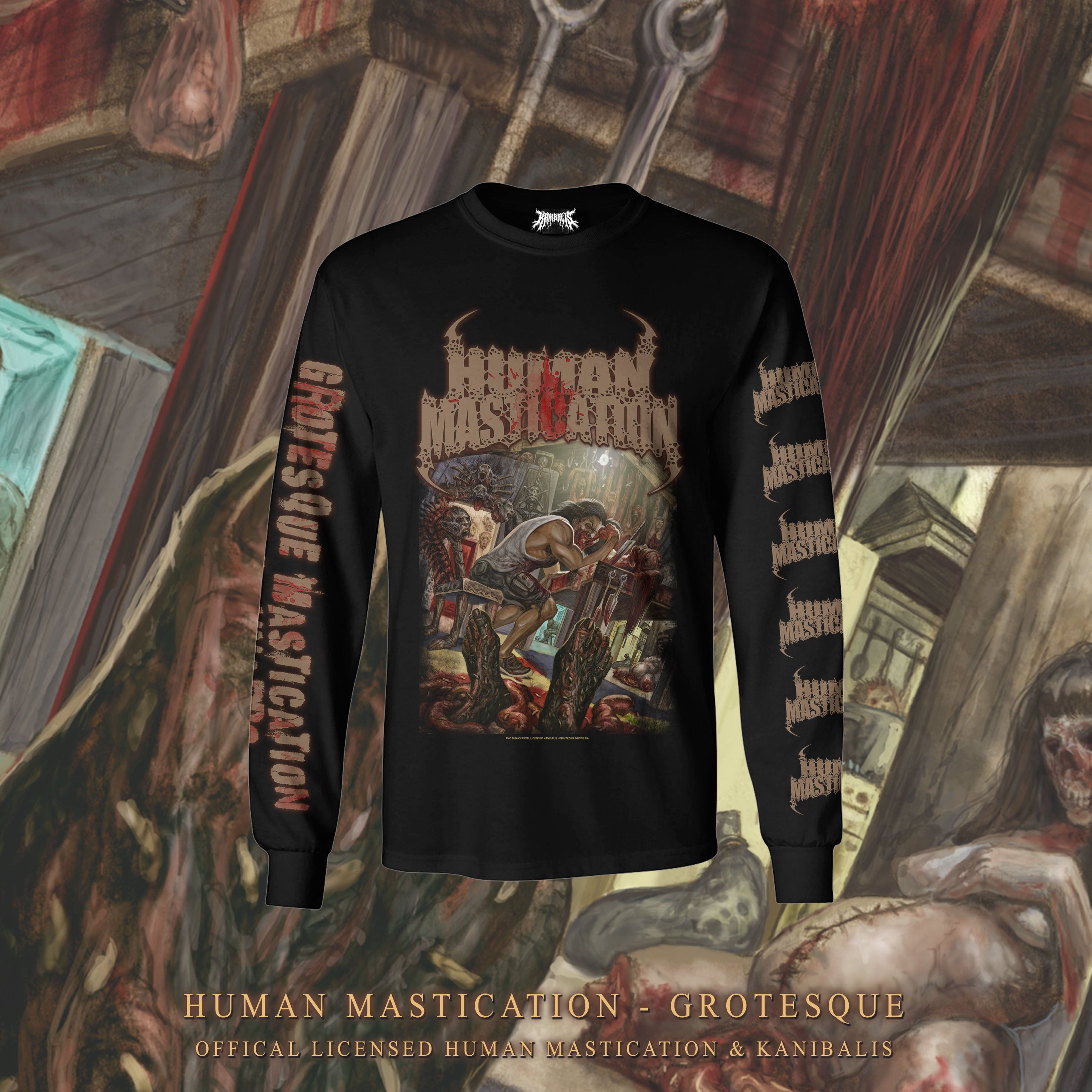 Pre-Order HUMAN MASTICATION - GROTESQUE COVER LS